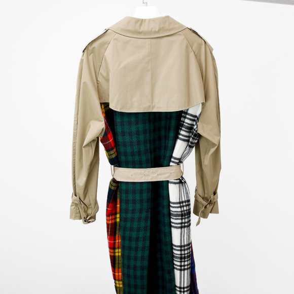 Dry Clean Only Reworked Scarf Panel Trench - Picture 2 of 10